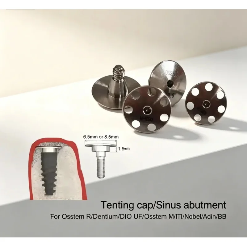 Dental Sinus Abutment Sinus Base Cap Implant Accessories For Sinus Lift, Compatible With OSSTEM, Dentium, DIO UF Height Optional