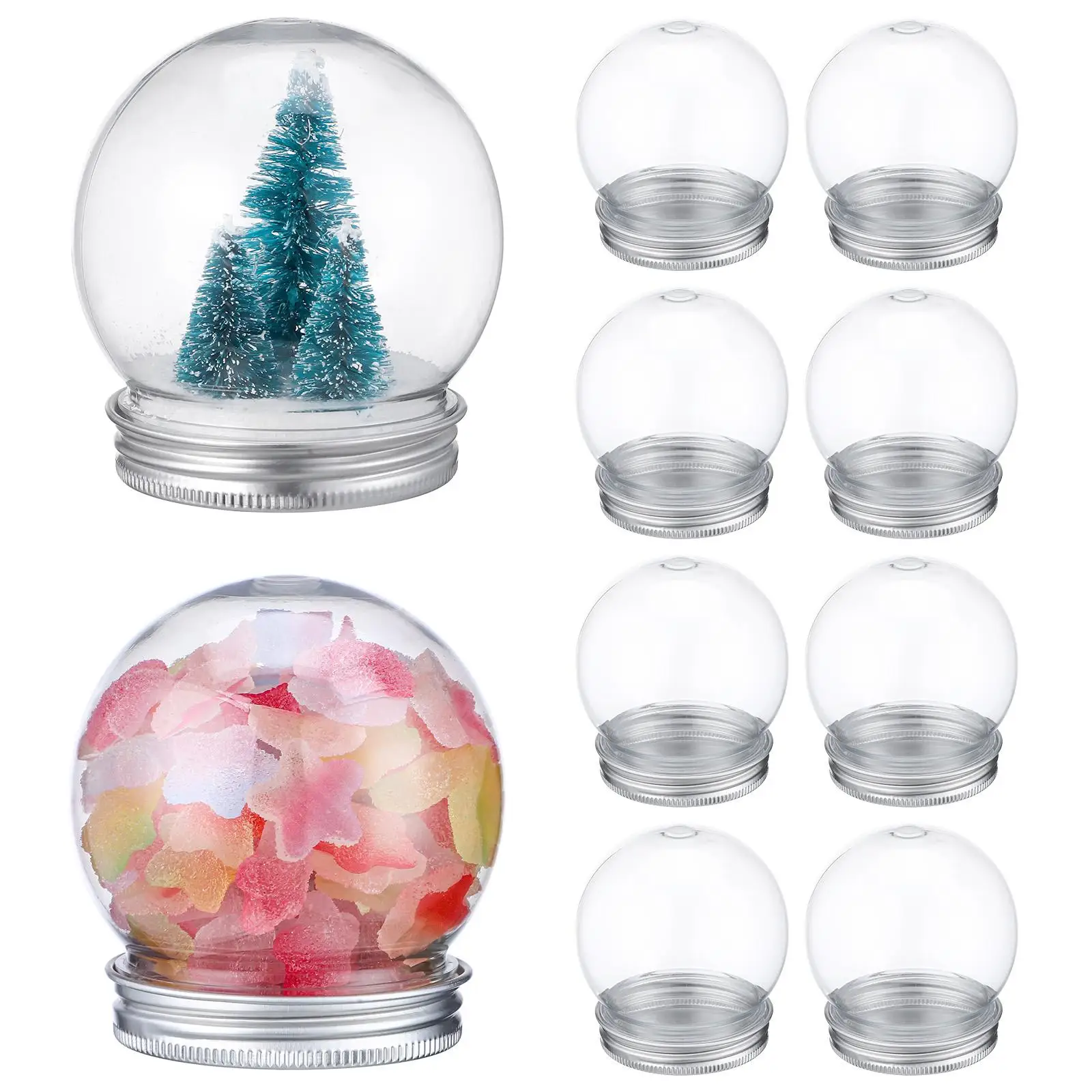

10 Pcs Ball Shape Globe Snow DIY Plastic Kit Globes The Pet Compact