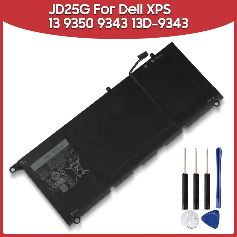 

Сменная батарея 52Wh JD25G JHXPY 0N7T6 5K9CP для Dell XPS 13 9350 9343 13D-9343 D3708G 13-9350-D1708 D2708