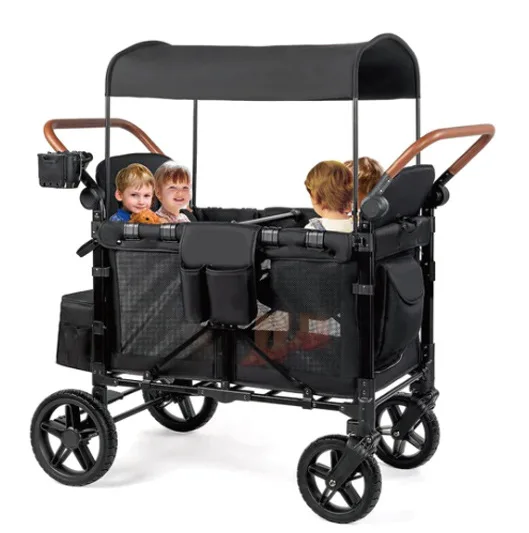 Twin strollers cross-border can sit and lie down, two baby strollers go out to walk the baby, four-seat strollers