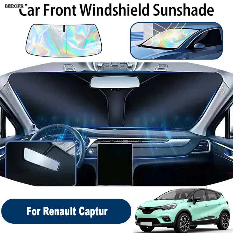 Windshield Sun Shade For Renault Captur Foldable UV Reflective Front Window Sun Protection Cover Accessories
