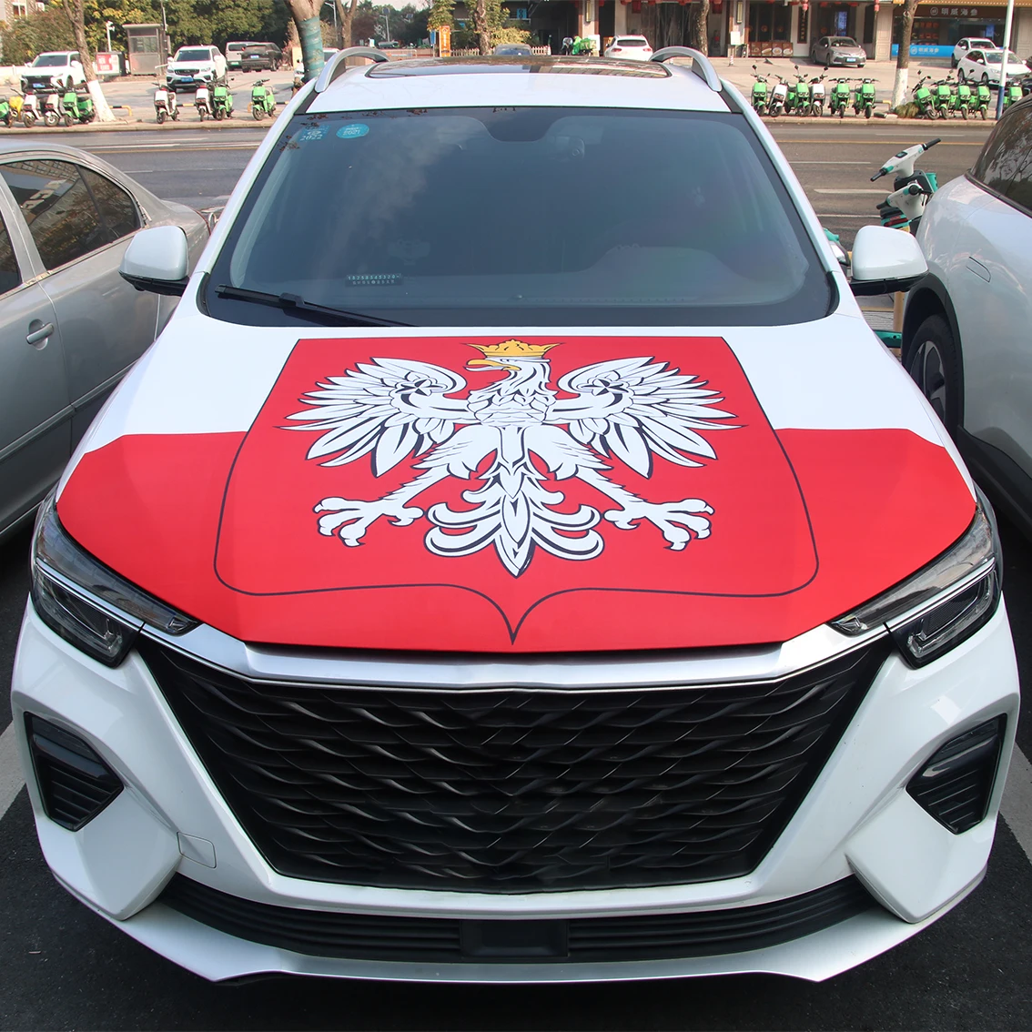 Coat of Arms of Poland Flag Car Engine Hood Cover National Flag For Decoration