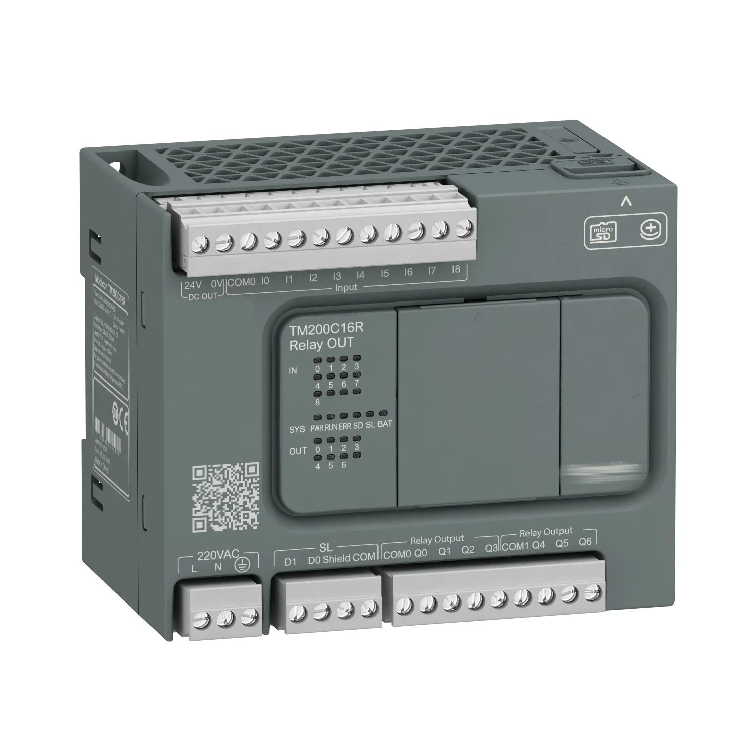 Sch-neider Integrated M200 programmle logic controller, 24 points IO, relay output TM200C24R