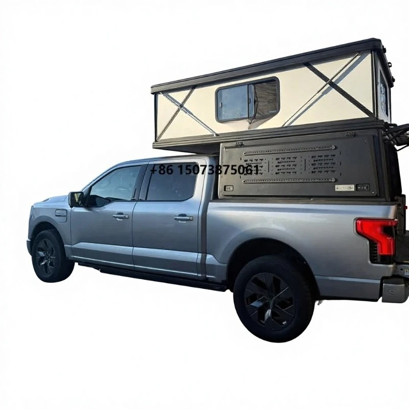 Stand-Up Pickup Truck Camper Rooftop Tent Slide-Out Sleeping Platform Honeycomb Aluminum Walls 6 Windows Four-Season Quick-Open