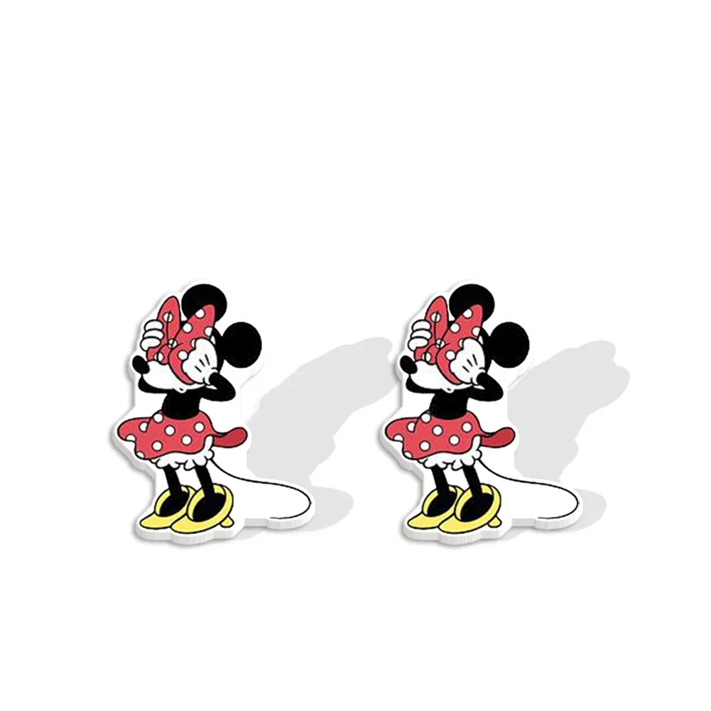 Pendientes de tuerca de Disney para mujer, aretes acrílicos con figuras de dibujos animados de Mickey y Minnie, regalo de fiesta