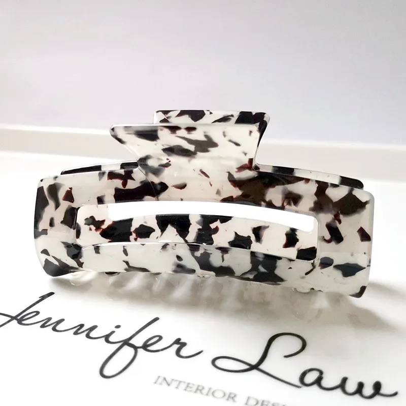 8,3 cm Mode Rechteck Acetat Haar Krallen Frauen Haar Zubehör Bunte Plaid Pferdeschwanz Essigsäure Klaue Clips Für Mädchen – Detail 11