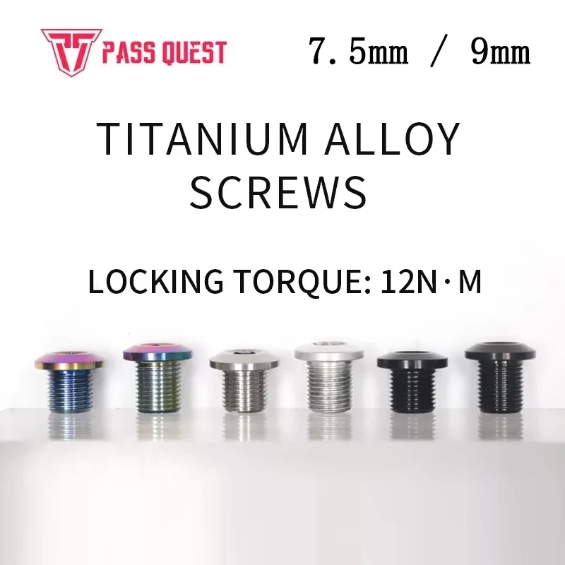 

PASS QUEST Titanium Alloy Screw Bicycle Chain Wheel Adaptation Screw, Extended Single Disc Double Disc Screw, Bicycle Parts