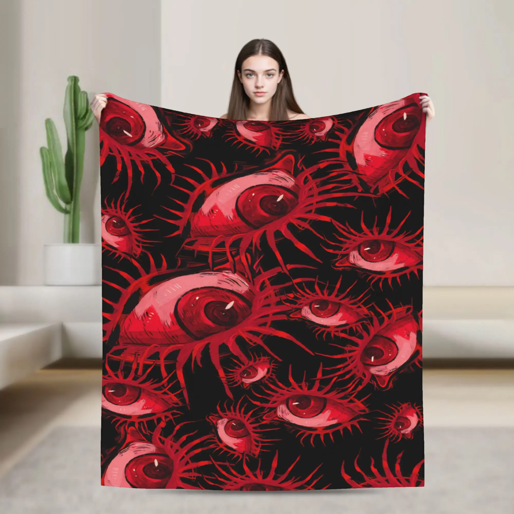 Bloody Eyeball Blanket Multiple Sizes Super Soft Cozy  Throw Blankets for Couch Sofa and Bed