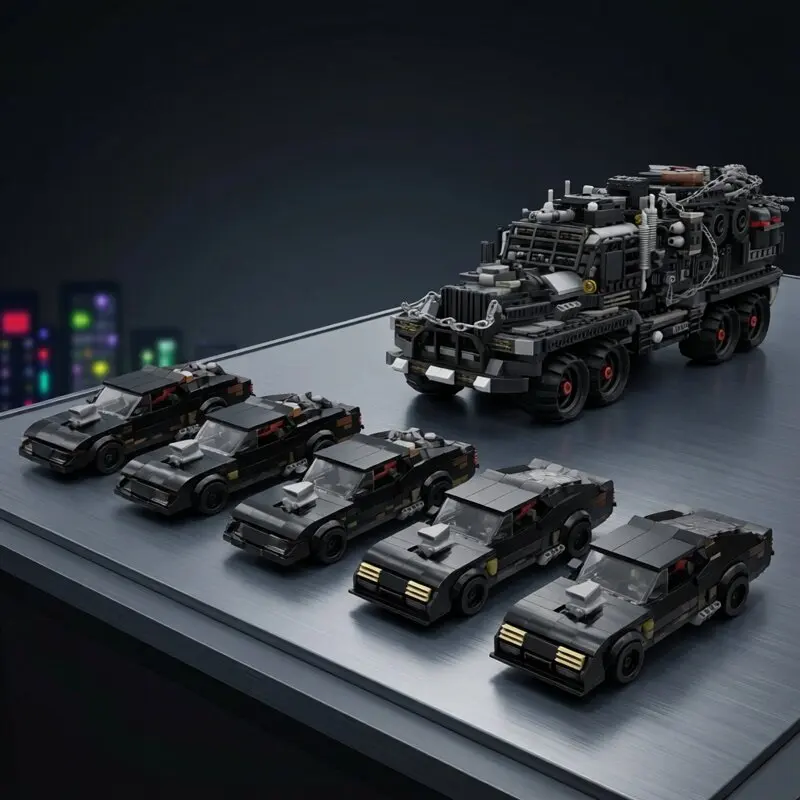 MOC Adult Collection Vehicle War Equipment Building Blocks Boy's Birthday Gift Max V8 Interceptor Car Kids Assembly Toys Model