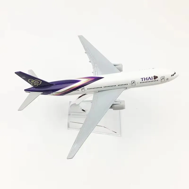 16 cm B777 Thai Airways 1:400 Scale 777 Aircraft Model with Base Alloy Plane For Collectible Souvenir Show Gift Decoratio