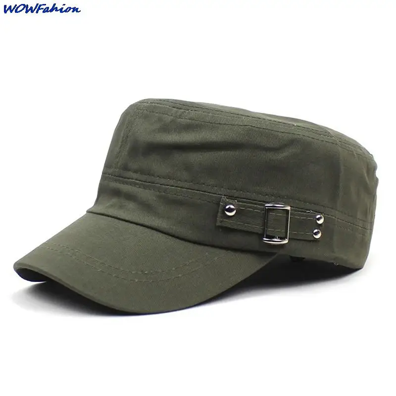 

Men's Casual Flat Top Hat Outdoor Cotton Sun Hats Old Washed Military Cap Simply Women'S Mens Atlantis Cuba Cap