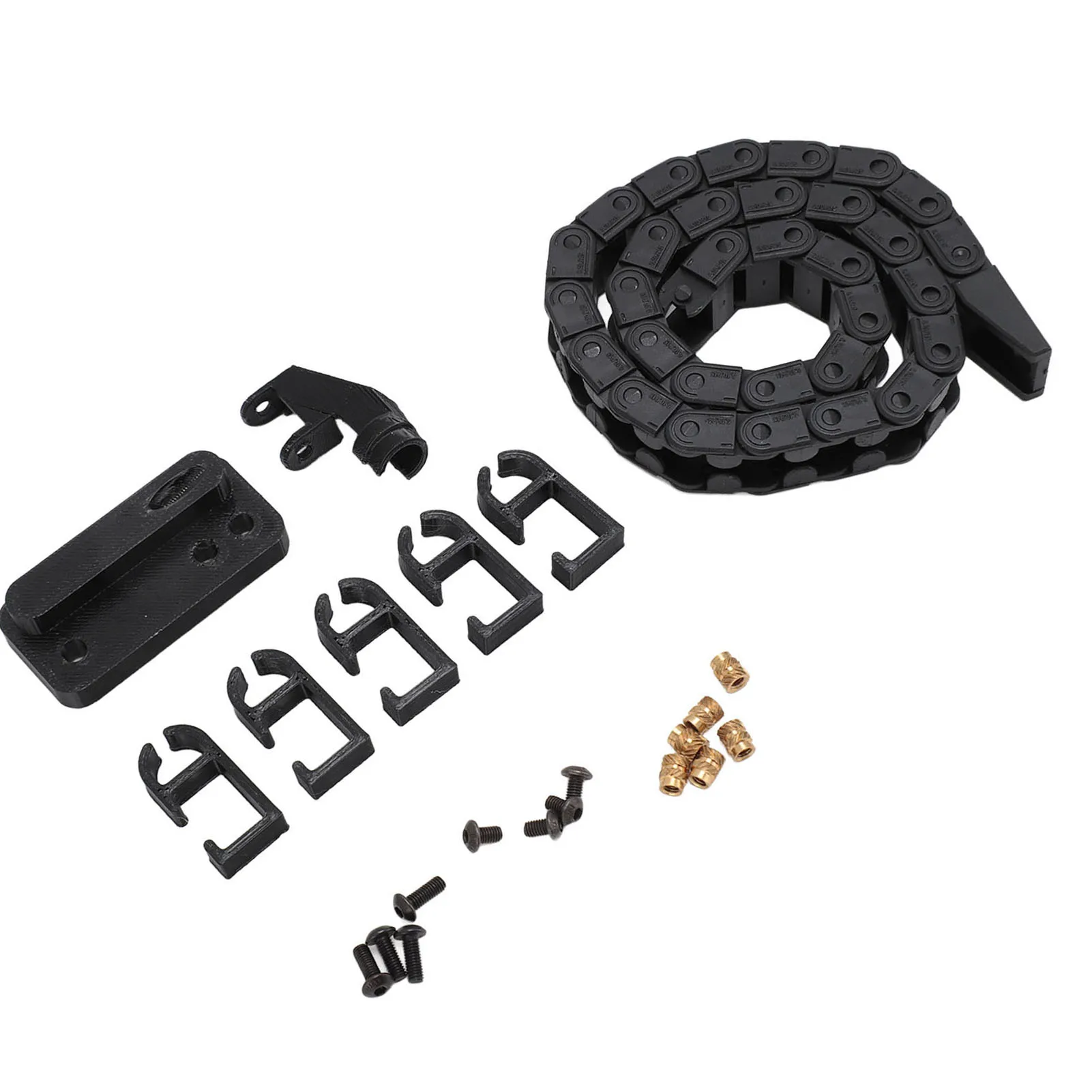 سلسلة سحب طابعة ثلاثية الأبعاد محمولة 16.9 بوصة أسود ABS مرن منخفض الضوضاء سهلة التركيب كابل حامل الأسلاك لاستبدال الخيزران P1P #2