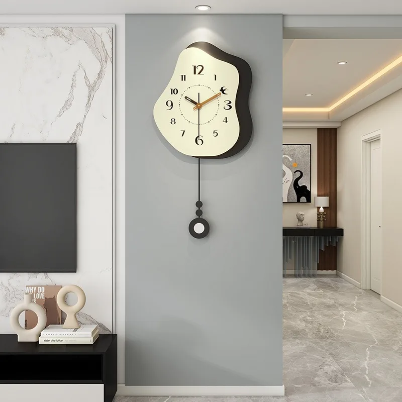 Simple Geometric Shape Living Room Wall Clocks Luxury Entrance Hall Clocks Creative Silent Multifunctional Art Home Decor