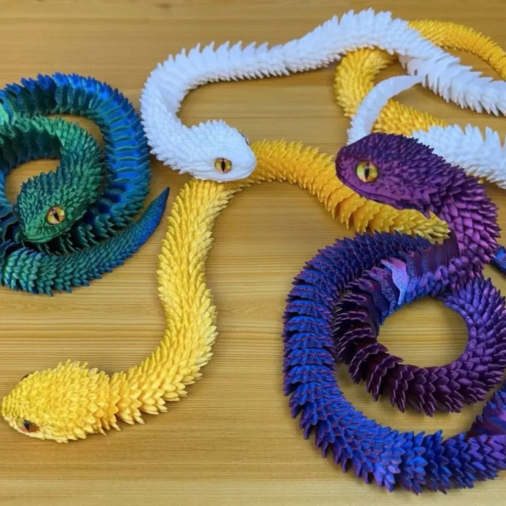 with Movable Joints 3D Printed Articulated Snake Gradient Fish Tank 3D Printed Snake Figurine Christmas Gift