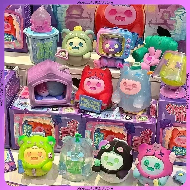 Значение единорога ShinWoo Ghost Bear House серии слепая коробка игрушки Kawaii экшн-фигурка аниме мультяшная модель украшения Mystery Box