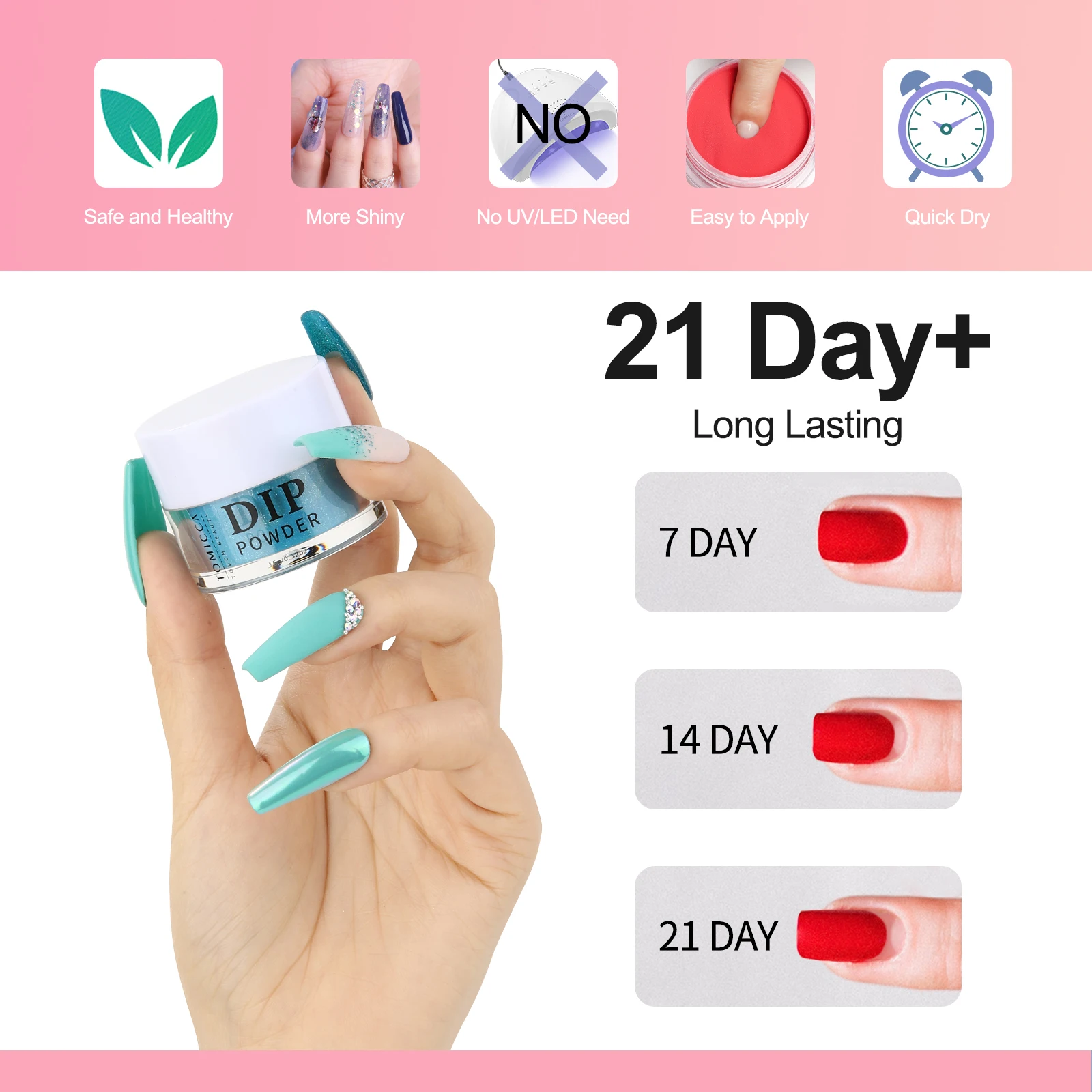 ชุดผงเล็บ 6 สี * 15g เหมาะสําหรับผู้หญิงออกแบบเล็บ DIY ของขวัญร้านเสริมสวยสําหรับผู้หญิง