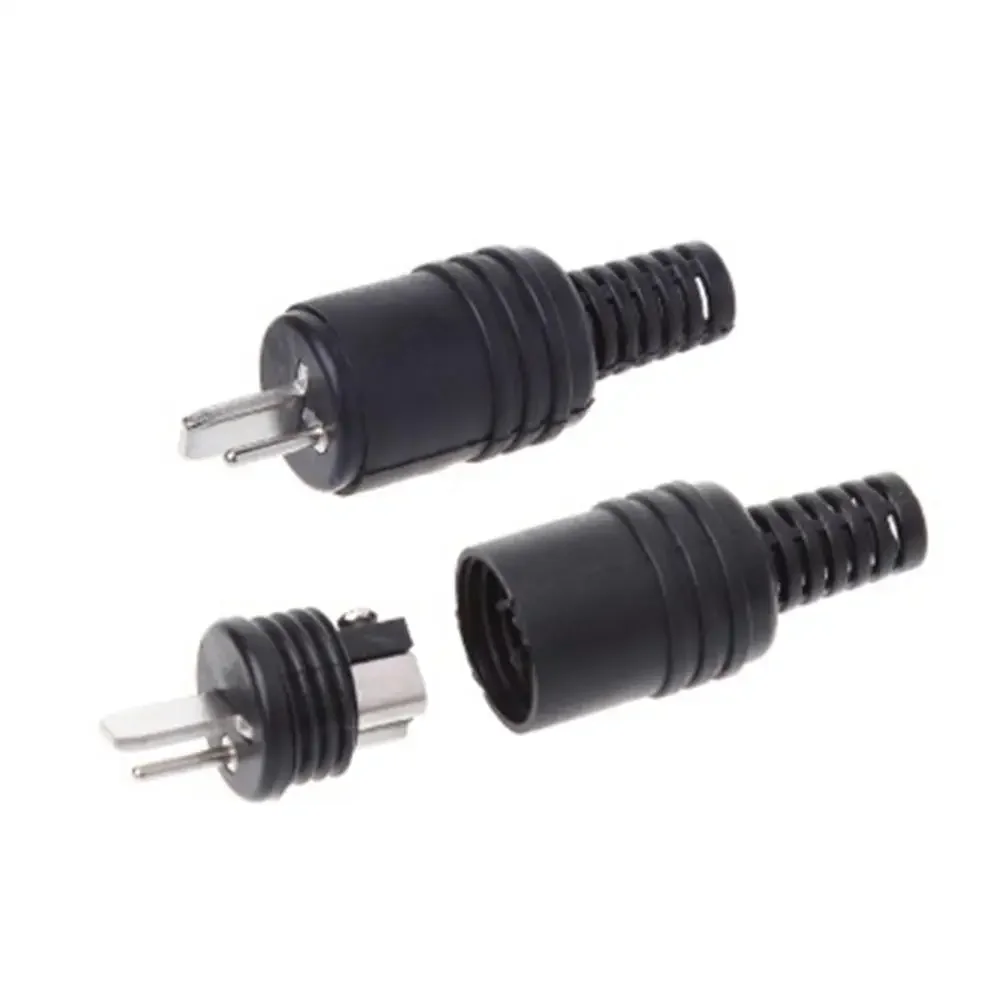 Fotografia 6: Alto-falante com plugue DIN preto de 2 pinos e conector HiFi Terminais de parafuso Conector de alimentação Adaptadores de plugue de sinal de lâmpada de áudio