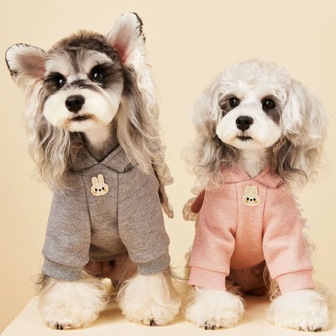 Four-legged Fleece Clothes for Pet, Fleece Pants, Flower Clothes, Autumn and Winter