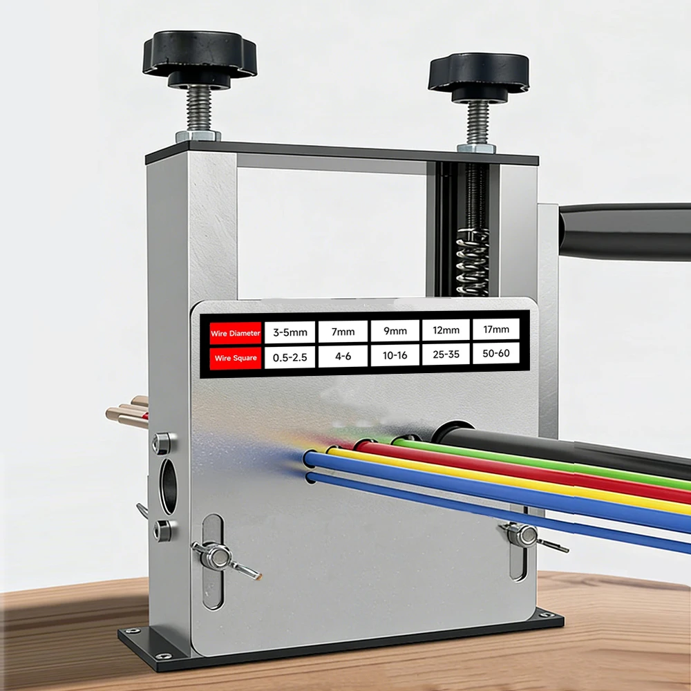Machine à dénuder les fils à double entraînement 3-17 mm, dénudeur de fils électrique pour perceuse, outil manuel à 6 canaux pour dénuder les câbles en cuivre pour le recyclage des métaux ferreux