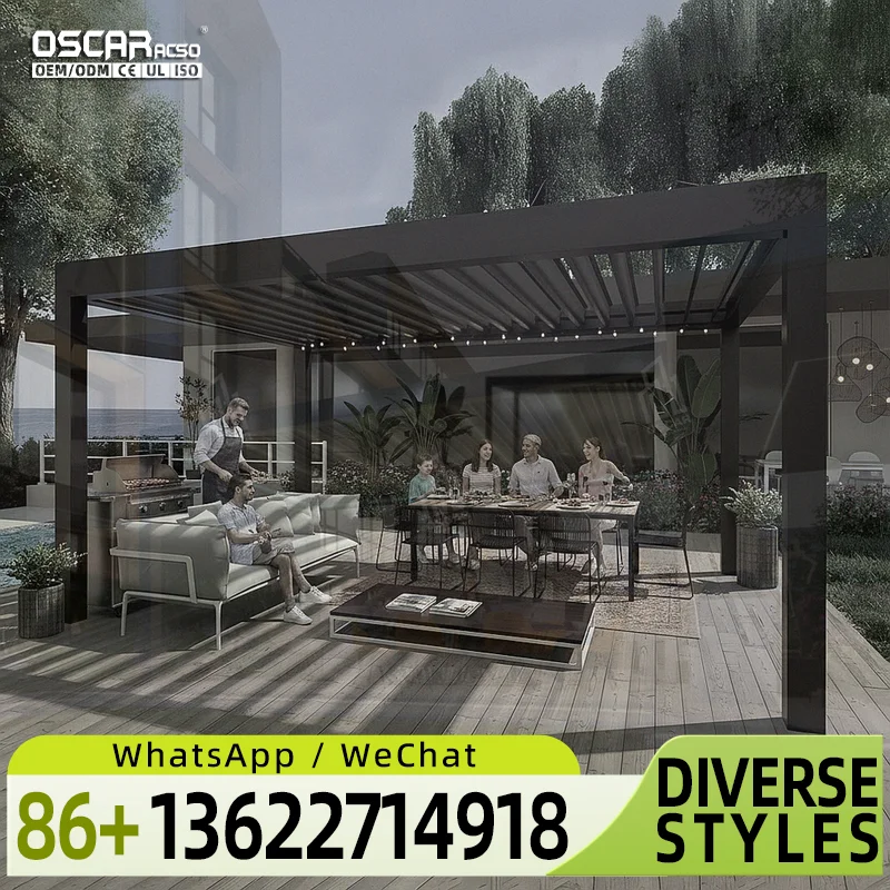 Custom PVC Garden Gazebo Eco Friendly Waterproof Outdoor Structure for Backyard Patio Balcony Easy Assembly pergola