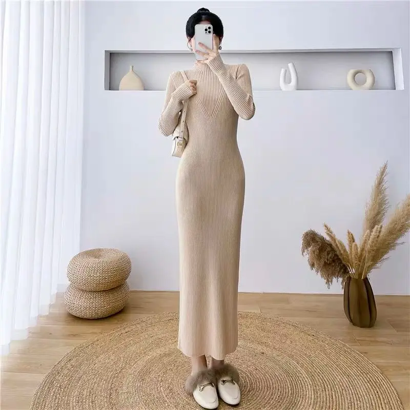 Crochet Dresses for Women Bodycon Robe Evening High Quality Luxury A Line New in Trendy Elastic Maxi Long Woman Knitted Dress