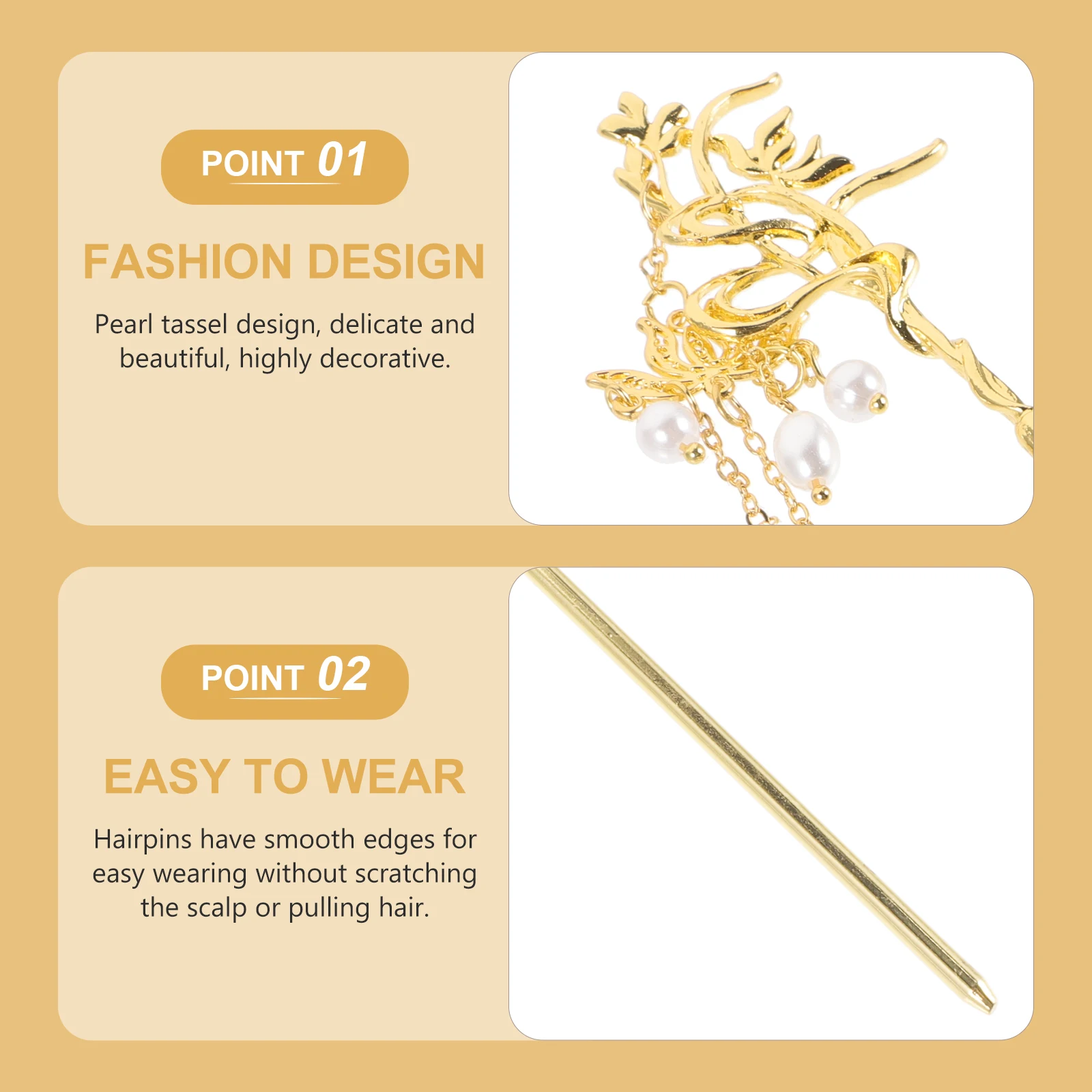 

2pcs Pearl Lotus Hairpin Decorative Accessories for Women Long Tassels Hair Sticks Bun Pins Chinese Style Retro Charm