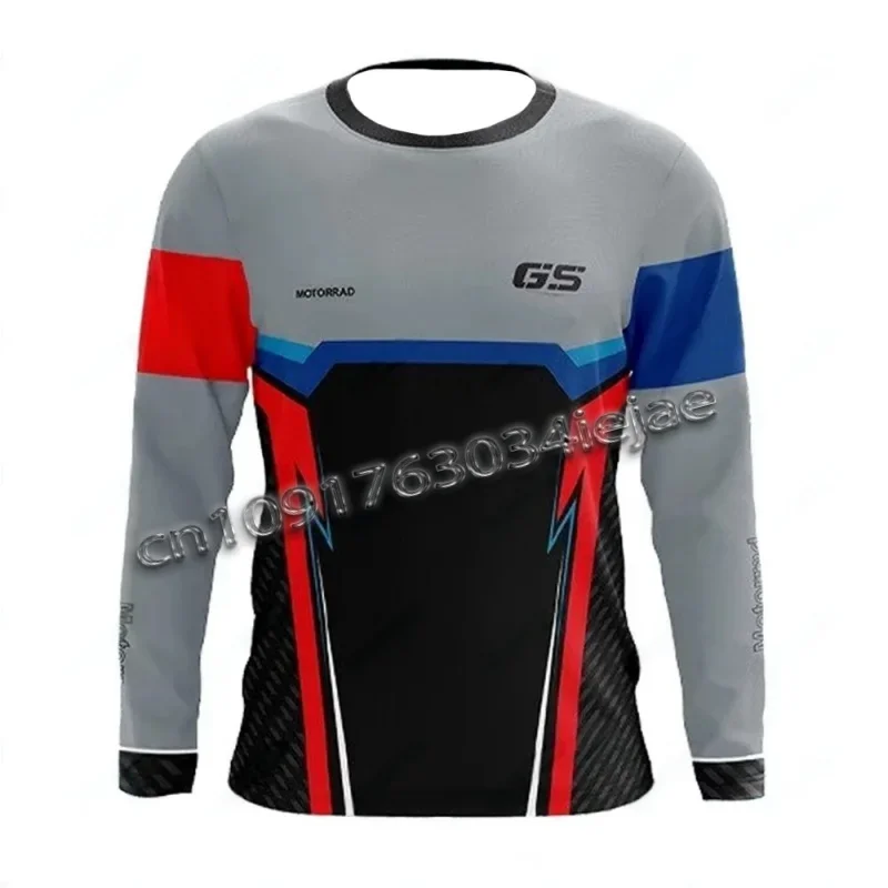 

For BMW R1250 GS Motorrad ADVENTURE Sports Racing Motorcycle Quick Dry Anti-UV Long T-shirt Jerseys Black Grey Women Men