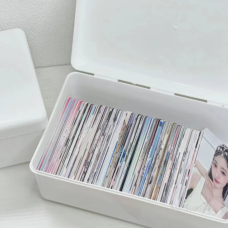 صندوق تخزين أعواد قطنية شفافة، منظم مكياج، متعدد الوظائف، بطاقات أيدول، حاويات تخزين، صندوق مقاوم للغبار