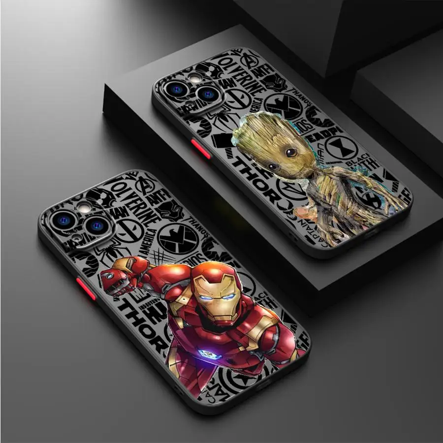 Marvel Spiderman Groot Phone Case for Xiaomi Mi 14 13 Lite 10T 12T 11T 12T Pro 12 13 Pro 12X 11 Lite 9T Matte Silicon Cover