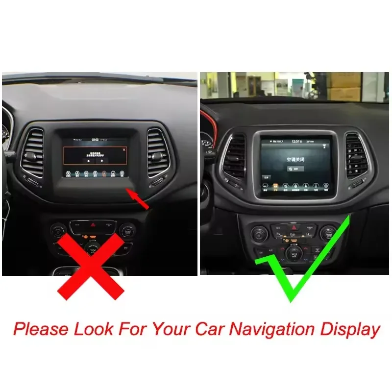 For Jeep Compass 2th 2017 2018 2019 2020 Carbon Car Navigation Map GPS Display Trims Frame Screen Cover Decorate Accessories view 6
