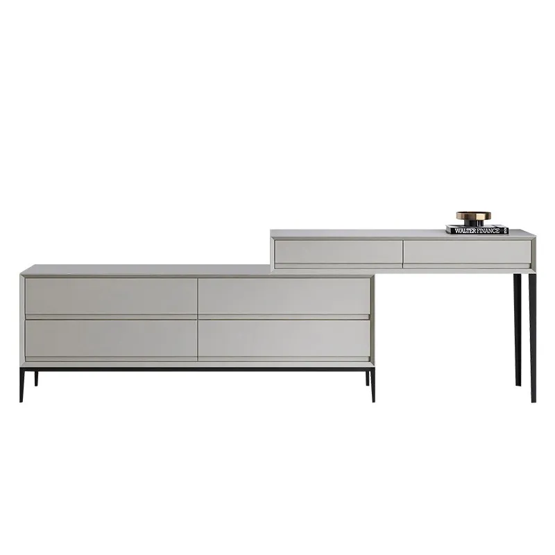 

Italian minimalist dresser desk integrated telescopic combination bedroom modern high-end light luxury combination storage chest