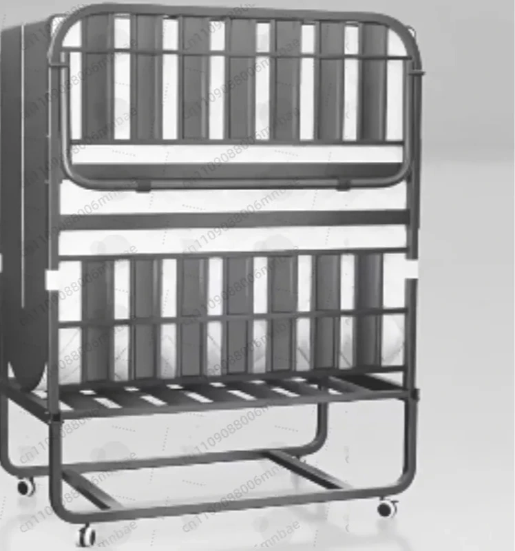 Folding bed Single Metal frame Thickened memory cotton mattress Portable adult guest B & B spare