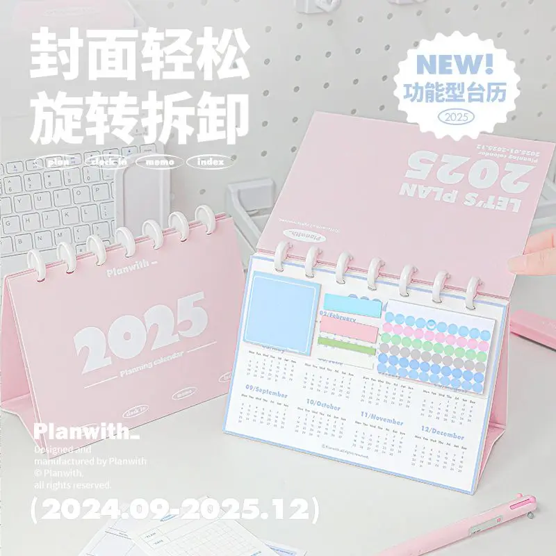 2025 Daily Planner Desk Calendar - Exam Countdown Tracker & Aesthetic Study Schedule Organizer with Habit Motivator