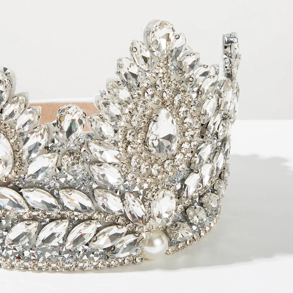 

Элегантные широкие ободки для волос в стиле барокко с крупными стразами и стеклянными элементами, массивный обруч для волос в форме сердца