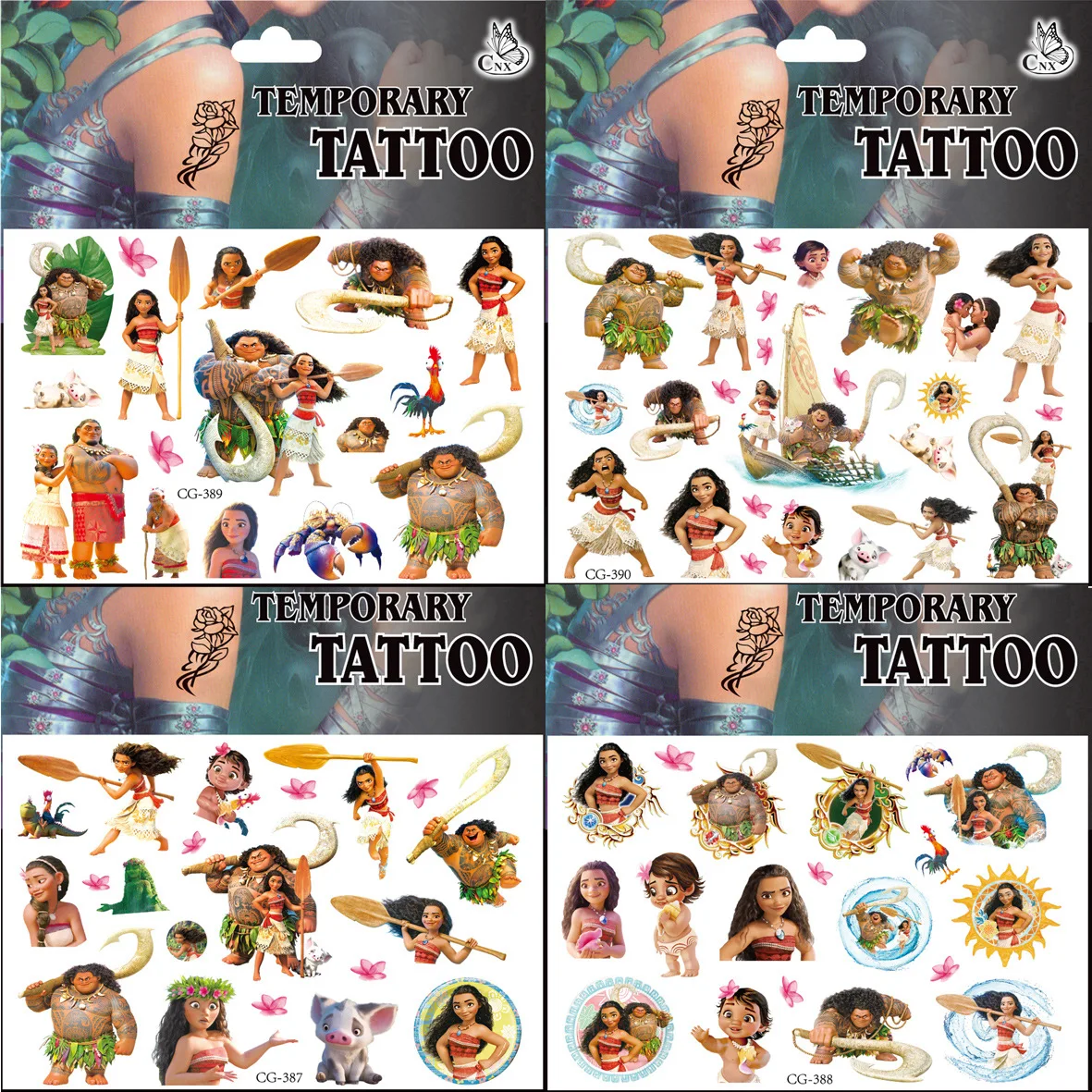 Moana tatuagem adesivos à prova dwaterproof água bonito adesivo anime festa de aniversário suprimentos decoração para crianças recompensa brinquedo presente natal