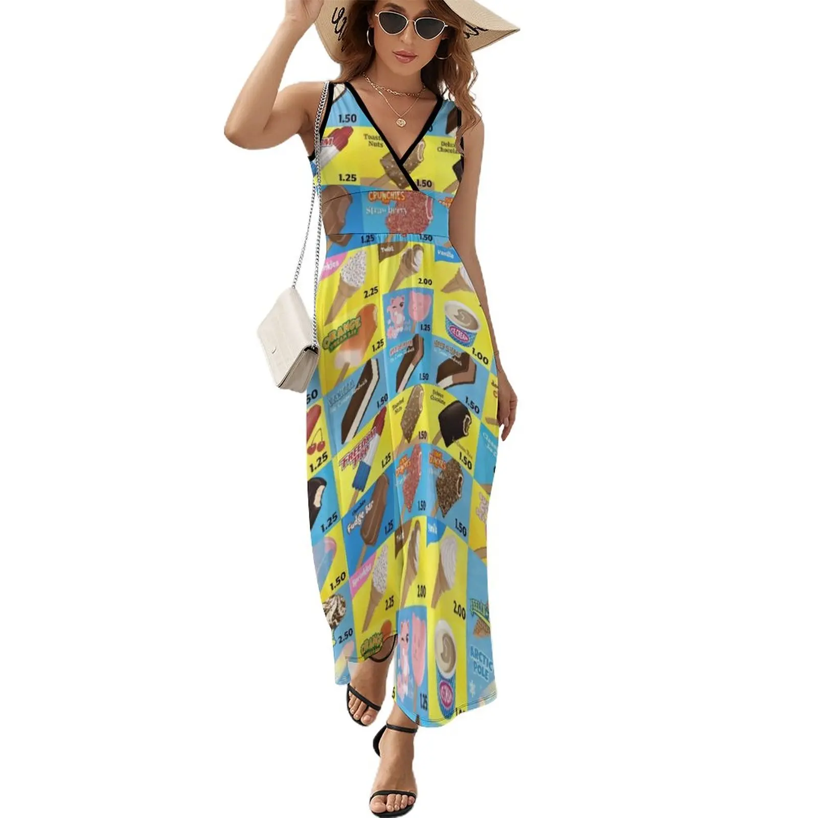 

Ice Cream Truck Menu Sleeveless Dress Dresses women dress elegant dresses for women summer dress womens 2024