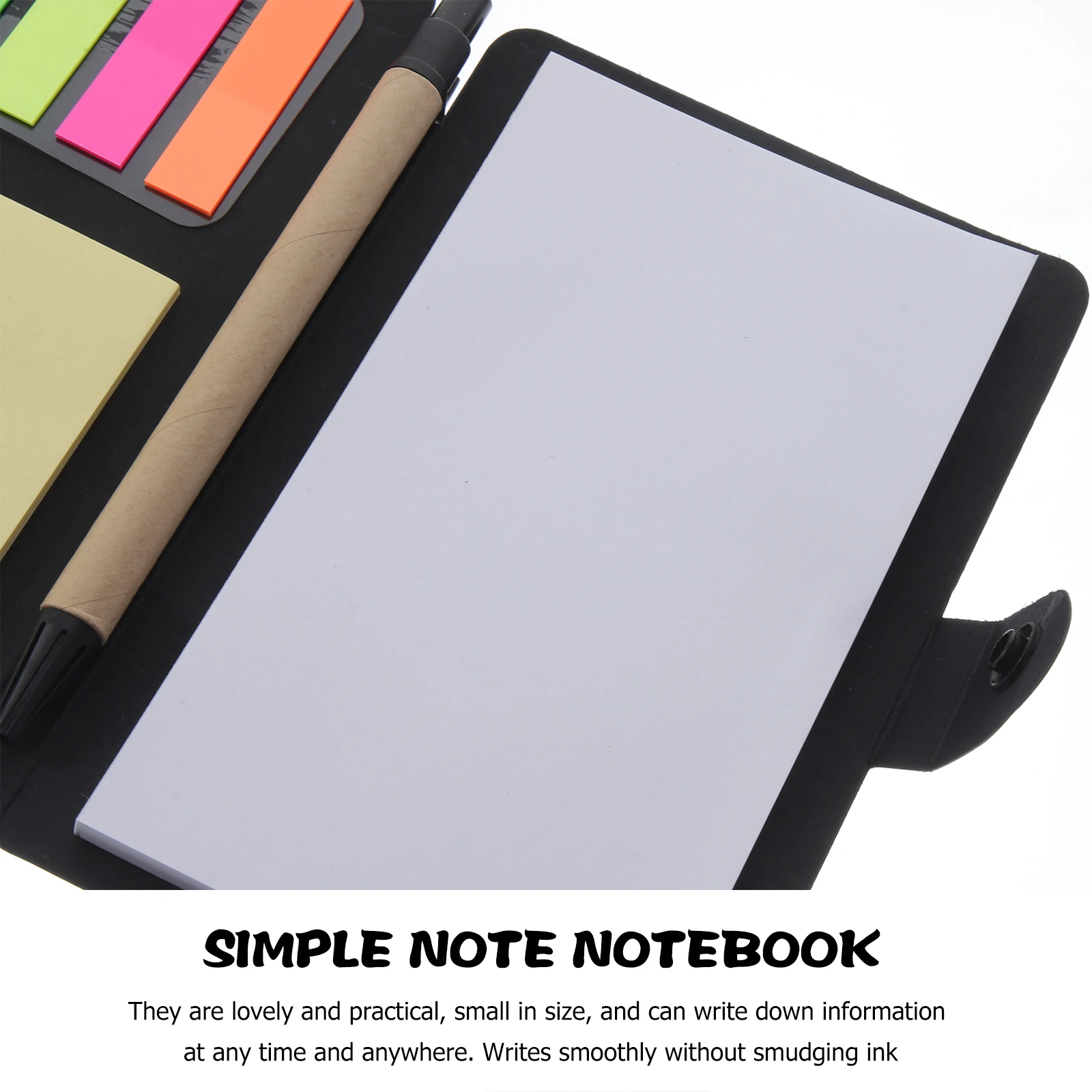 

2 Books Kraft Paper Memo Pads Practical Schedule Simple Notepad Black Decorative Portable Todo List Planner Tearable Tabs School