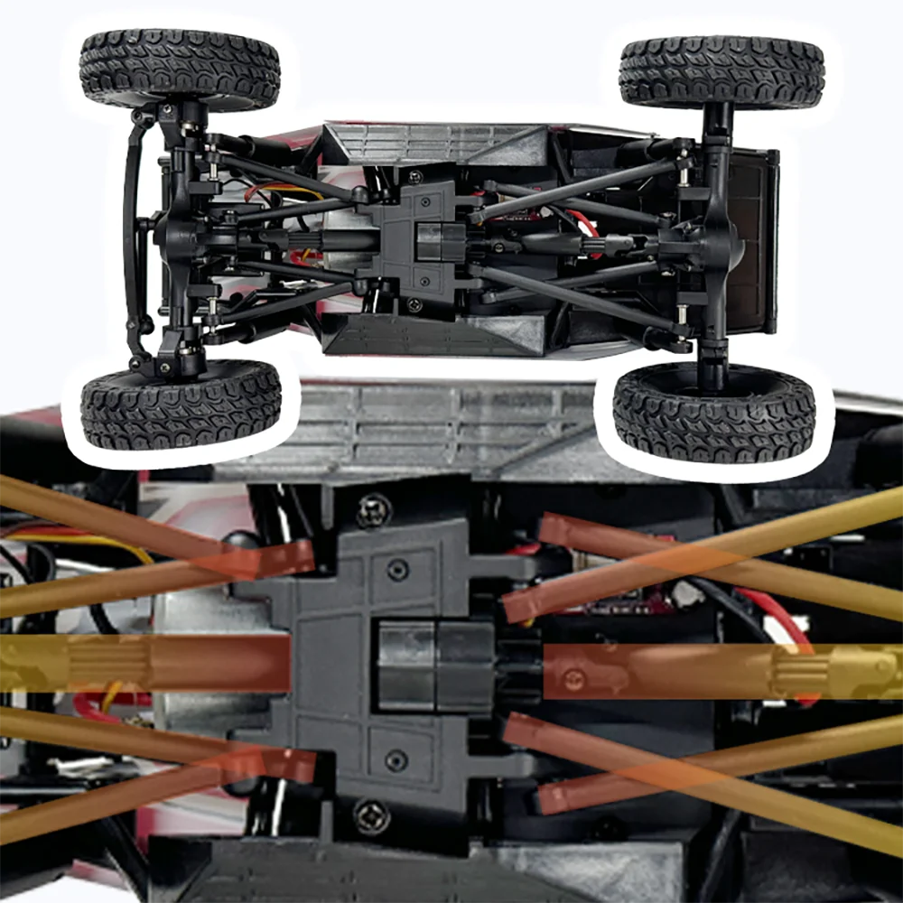 LDRC LD18499 Samochód RC 4WD w skali 1/18, zdalnie sterowany crawler 4x4, pojazd terenowy do wspinaczki 2.4G, zabawki dla dzieci i dorosłych