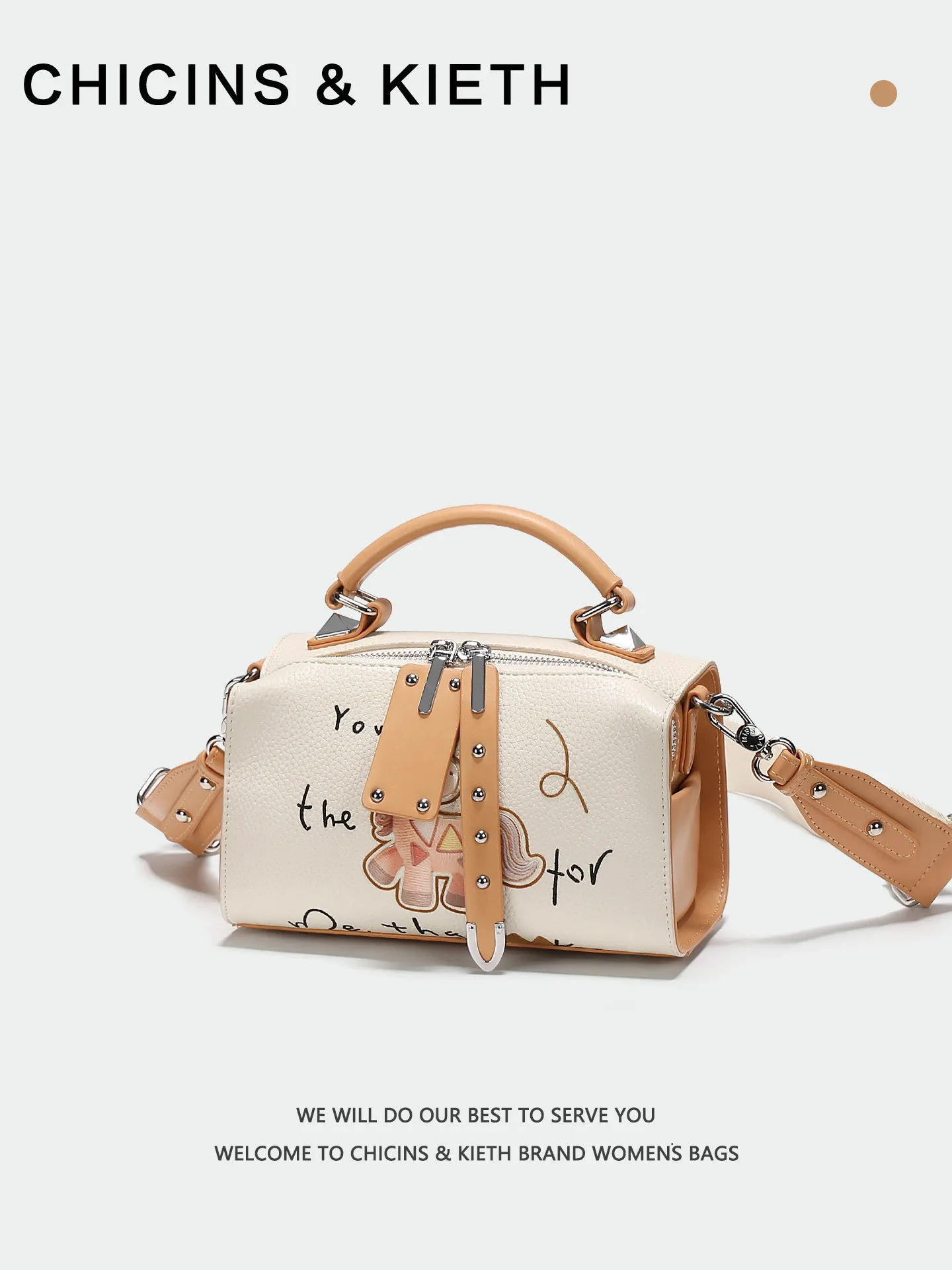 

Luxury and Delicate Handheld Boston Bag with Cute Little Horse Pattern and Premium Leather 2026 Women's Versatile Crossbody Bag