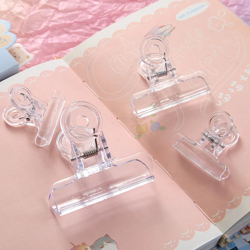 6pcs Multifunctional Transparent Clip File Storage Folder Student Paper Clip mini Clip Office School Supplies