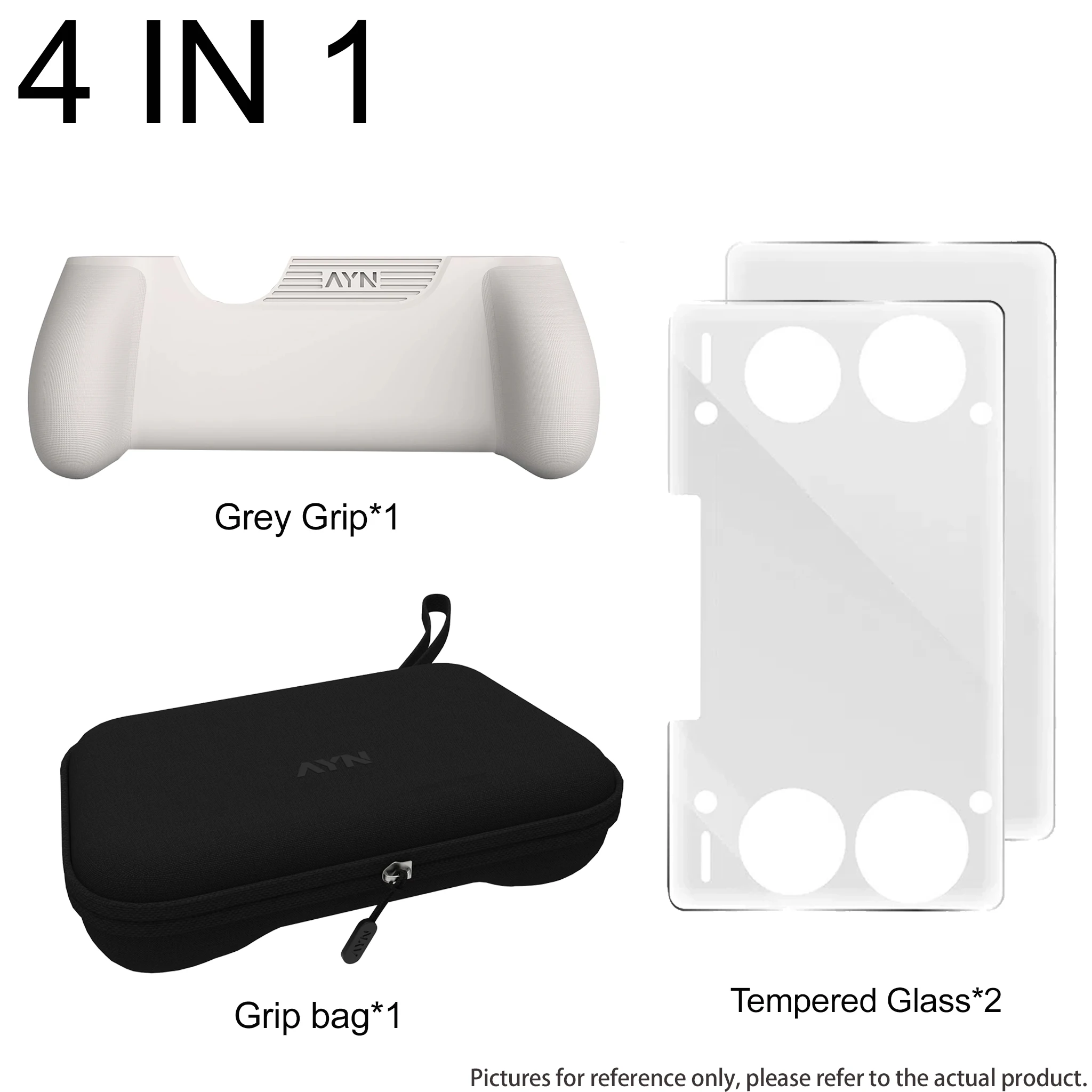 4-in-1-Zubehör für AYN THOR Handheld: Displayschutzfolie aus gehärtetem Glas, Aufbewahrungstasche, Schutzhülle und weitere Kombipakete