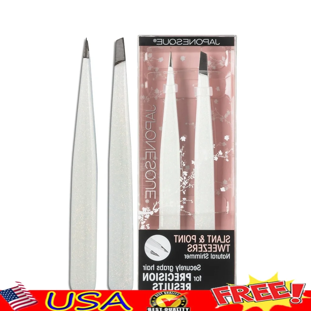 

Precision Slanted Pointed Tweezers Stainless Steel Hair Removal Brow Shaping Tool Natural Shimmer Durable Beauty Instrument