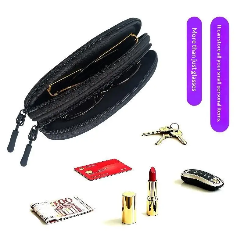 Double Layer Sunglasses Case Organizer Waterproof Travel Bag Multi-Functional Durable Material Storage Box Business Trips