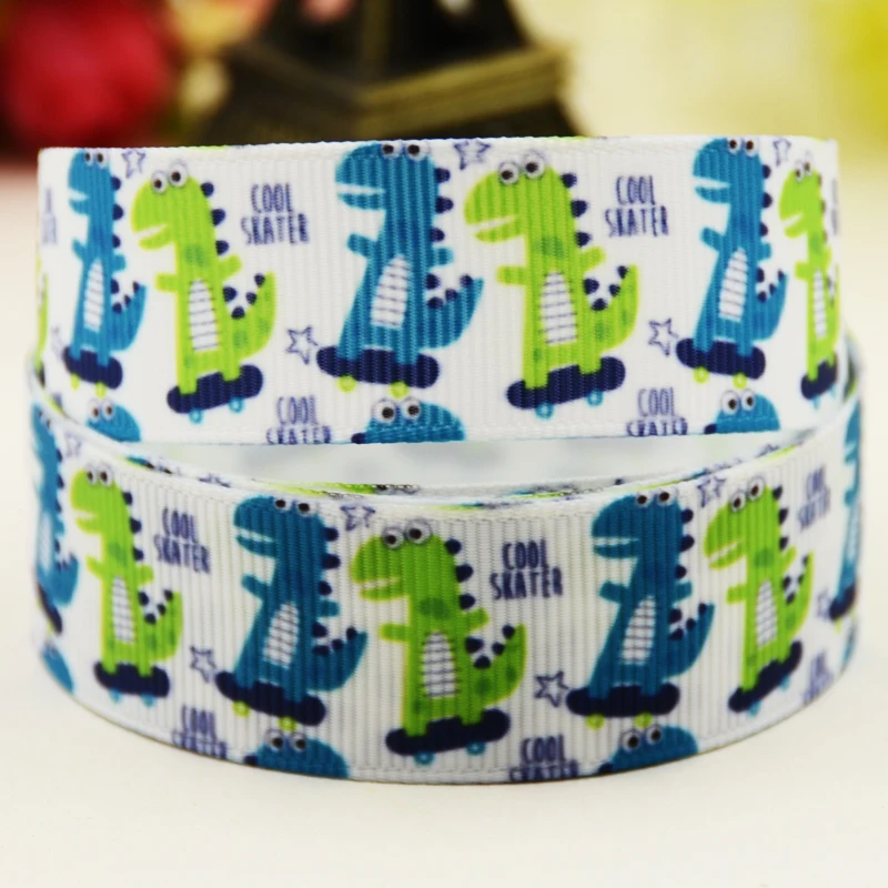 22mm 25mm 38mm 75mm Dinosaur Cartoon printed Grosgrain Ribbon party decoration 10 Yards satin ribbons