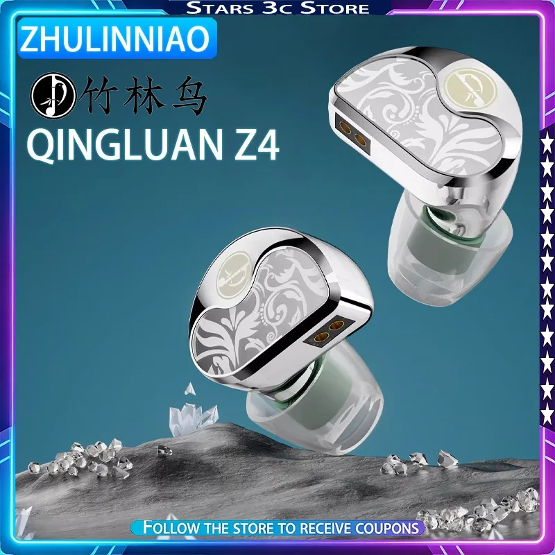 New Zhulinniao Qingluan Z4 HIFI Earphones Convertible Line Design High Performance Digital Decoding Chip Music Gaming Headphones