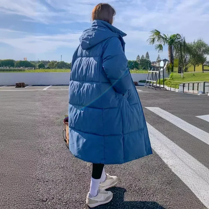 2025 nouvelle veste d'hiver pour femme épaissir fermetures éclair Double patte manteau longs Styles vêtements d'extérieur à capuche poches épissées amples femmes Parkas