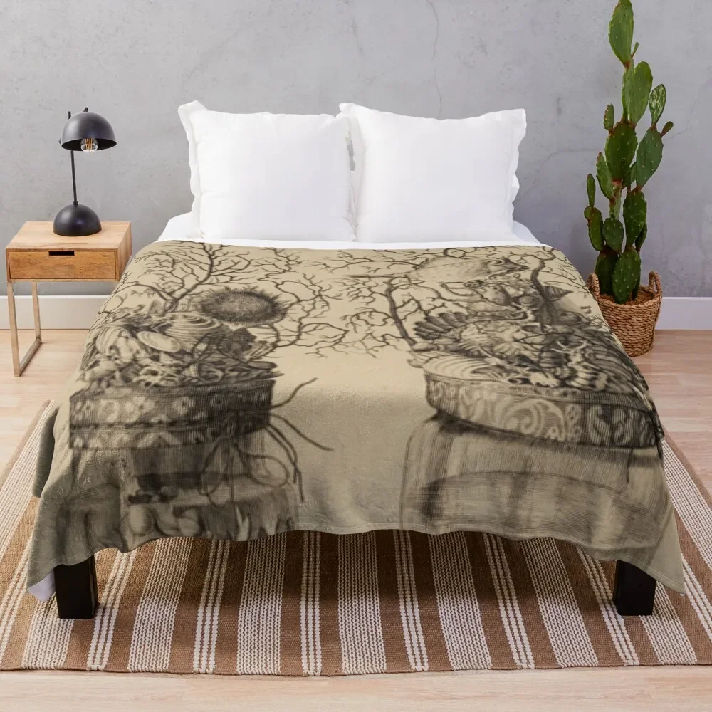 

Cabinet Of Curiosity Corals Throw Blanket Soft Solid Color Blanket for Couch Bed