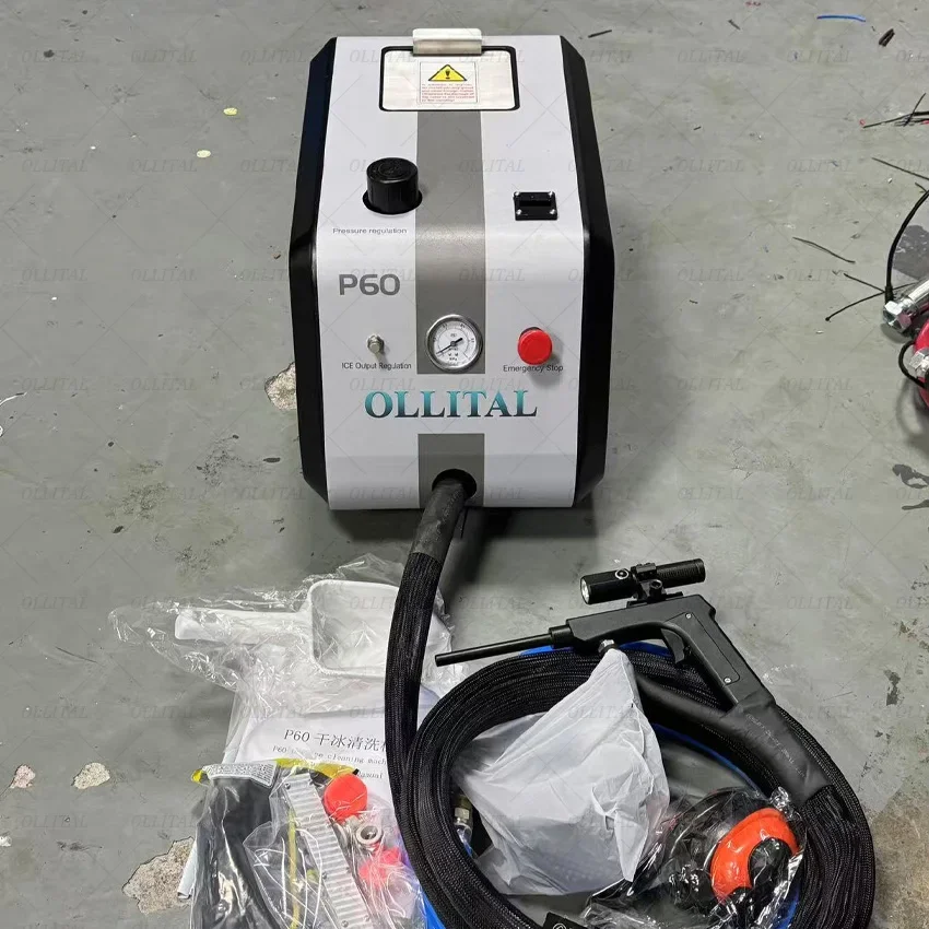 Portable Dry Ice Blasting Machine, Small Dry Ice Cleaning Equipment for Leather & Soft Material Surface Treatment