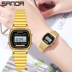 SANDA Women Golden Classic Quartz Watch Fashion Female Elegant Clock Luxury Gift Watches Casual Ladies Waterproof Wristwatch6053