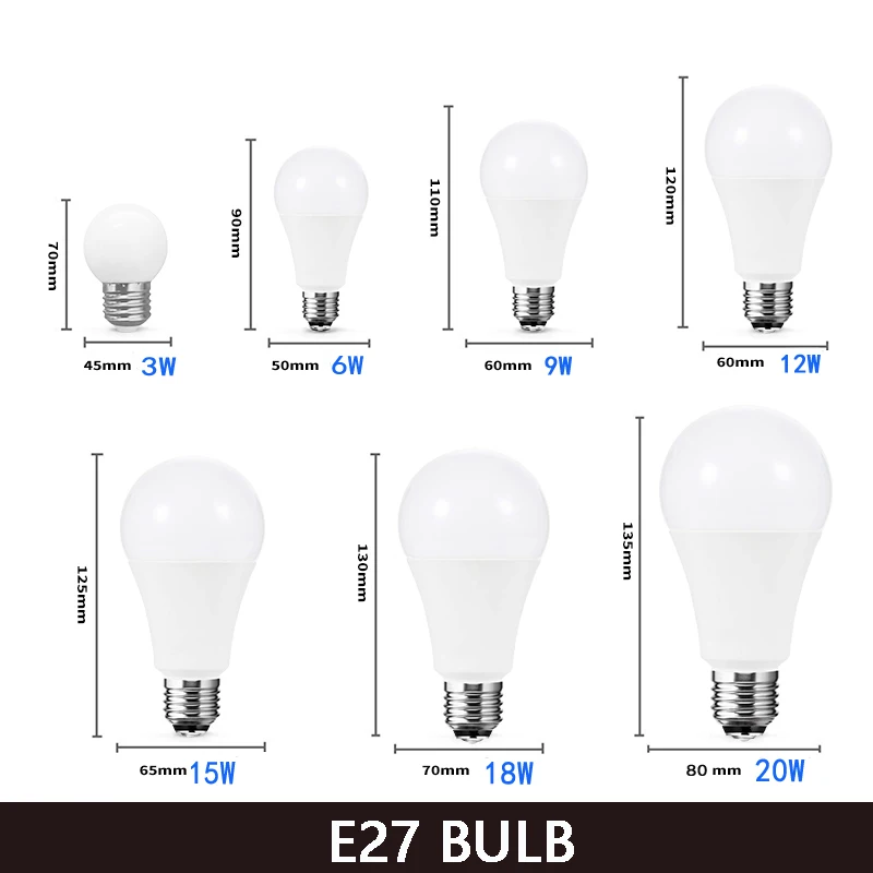 Лампы E27 E14 24 в 36 в 85 в 3 Вт 6 Вт 9 Вт 12 Вт 15 Вт 18 Вт 20 Вт 10 шт.